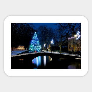 Bourton on the Water Christmas Tree Cotswolds Sticker